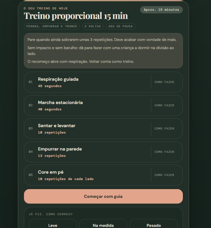 Treino gerado pelo Sistema de Treino Proporcional